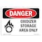 Signmission Safety Sign, OSHA Danger, 5" Height, Oxidizer Storage Area Only, Landscape, D-57-L-1683 OS-DS-D-57-L-1683 - alternate 1